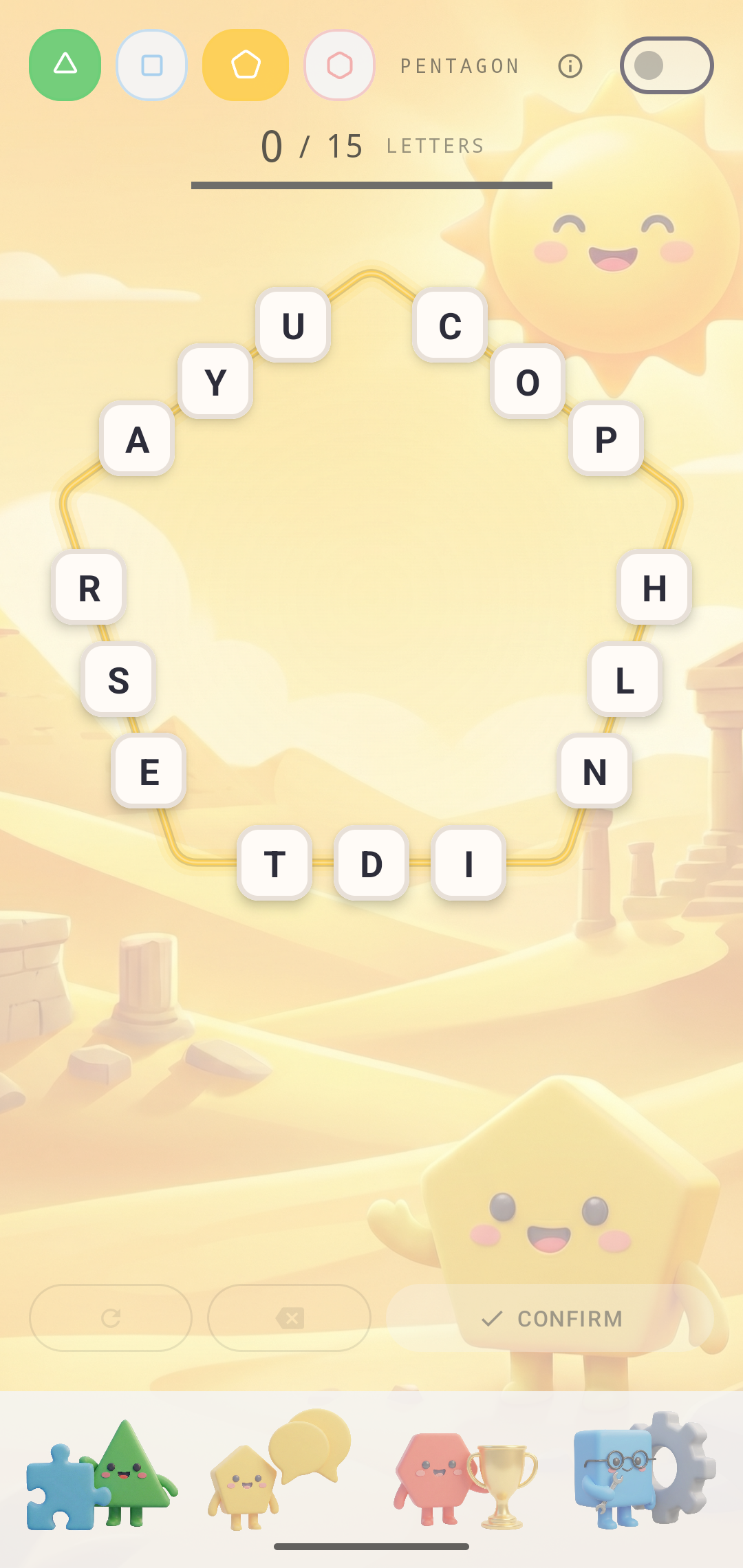 Pentagon puzzle screenshot