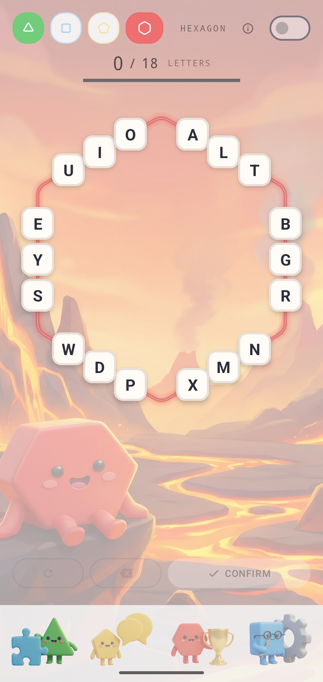 Hexagon puzzle screenshot